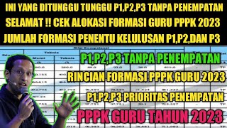 SELAMAT  RESMI CEK ALOKASI FORMASI PPPK GURU 2023 PENENTU KELULUSAN P1P2P3 TANPA PENEMPATAN [upl. by Hendel]