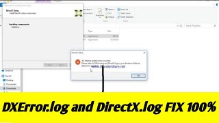 DXerror log and DirectX log error in window 10 fixan internal system error occured fix [upl. by Anicnarf8]