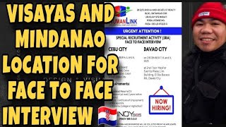 🇭🇷UPDATE LOCATION FOR HUMANLINK l JOB FAIR FACE TO FACE INTERVIEW l CEBU CITY AND DAVAO CITY [upl. by Assilac93]