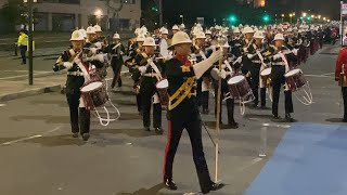 Incredible Spectacle As the Royal Marines Return To Waterloo after the Kings Coronation Rehearsal [upl. by Atined]