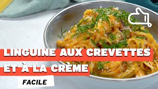 Une recette de Linguine aux crevettes et à la crème simple et tellement efficace [upl. by Ariik680]