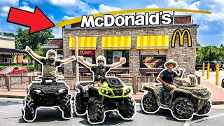 WE WENT TO MCDONALDS ON FOUR WHEELERS INSANE [upl. by Lafleur]