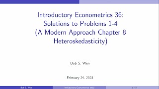 Solutions to Problems 14 A Modern Approach Chapter 8  Introductory Econometrics 36 [upl. by Gridley487]