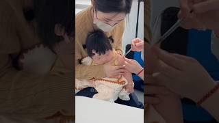 Baby Vaccine action at hospital 🏥 and funny 😂 baby love cute family babygirl happy funnyvid [upl. by Iadrahs]