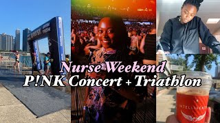 NURSE VLOG  PNK CONCERT  CHICAGO TRIATHLON  AN EVENTFUL WEEKEND IN MY LIFE [upl. by Sybley]