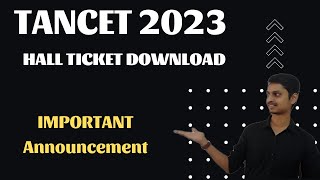 TANCET 2023 HALLTICKET DOWNLOADTANCET MBATANCET MCA [upl. by Cahilly]