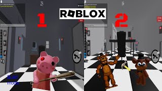 My Fnaf 1 and 2 Piggy build mode Maps roblox [upl. by Ydnil]