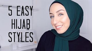 QUICK AND EASY HIJAB STYLES  Cotton Jersey amp Chiffon Tutorial [upl. by Neibart]