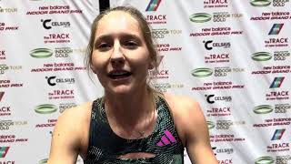 Addy Wiley after 407 1500 at 2024 New Balance Indoor GP [upl. by Anelle]