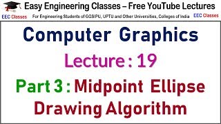 CGMM Lecture 19  Solved Numerical example of Midpoint Ellipse Drawing AlgorithmHindiEnglish [upl. by Lanaj]