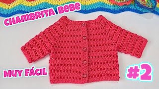 Saquito Tejido a Crochet Para bebe MUY FACIL para principiantes 2 [upl. by Aierbma]