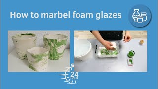 Live tutorial marbel scheerschuim glazuur  marbel shaving foam glaze AtelierBertina [upl. by Animar19]