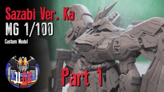 MG Sazabi Ver Ka Part 1 Scribing amp Customising  Custom Gunpla Painting [upl. by Freeborn]