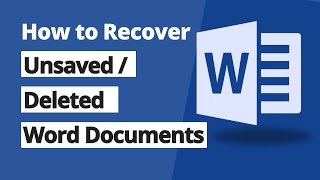 Word Document Recovery  How to Recover Unsaved or Deleted Word Documents [upl. by Forsta]