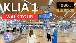 KLIA TERMINAL 1  GUIDE FOR FIRST TIME TRAVELLER full walk tour HD [upl. by Havot]