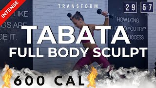 60min INTENSE TABATA  ABS Cardio Toning Workout with Light Weights Burn Fat and Sculpt Body [upl. by Brunhild982]