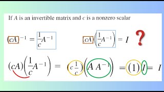 Proof Inverse of cA is 1c Times Inverse of A Linear Algebra [upl. by Semadar652]