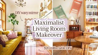 Maximalist RenterFriendly Living Room Makeover [upl. by Mixie]