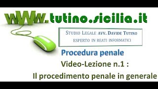 Procedura penale Video Lezione n1 Il procedimento penale in generale [upl. by Ylus987]