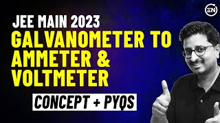 Galvanometer to Ammeter amp Voltmeter  Concept  PYQs  JEE Main 2024  Current Electricity  Eduniti [upl. by Ahsimet]