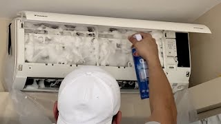 Air Conditioner Cleaning Using Aircon Spray for Coils and Blower  Step by Step  DIY at home [upl. by Anires805]