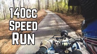 140cc Mini ATV Top Speed Run Kick Start Oil Cooler [upl. by Lilyan]