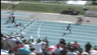 Stampede Track  Jordan Bracy Breaks Own Record in Youth Boys 100m Hurdles  2009 AAU Jr Olympics [upl. by Tooley5]