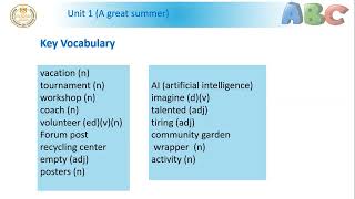 English prep 1 Lesson 1 Unit 1 A great summer [upl. by Suoivatram985]