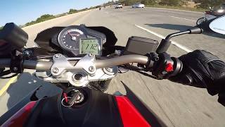 2015 APRILIA Shiver 750 Top Speed 137 MPH [upl. by Ahker]