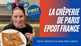 FIRST to Dine at LE CREPERIE DE PARIS  TIPS on Best Crepes  BEST NEW Disney Dining Location Epcot [upl. by Avevoneg]