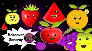 Sensory Fruit Summer Dance Party  High Contrast Video to Boost preschooler literacy for toddlers [upl. by Clarita]