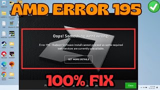 AMD error 195 radeon software install cannot proceed fix [upl. by Millburn]