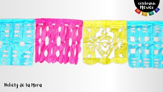 Papel picado tutorial facil  Decoracion mexicana [upl. by Nytnerb428]