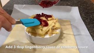 Baked Brie Cheese  Baked Brie Cheese with Apples amp Lingonberry [upl. by Ylus]