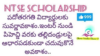 NTSE SCHOLARSHIP exam full details telugu [upl. by Leahpar]