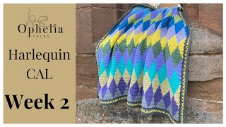 CROCHET ALONG BLANKET 2022  Harlequin CAL WEEK 2  Ophelia Talks Crochet [upl. by Cloots]