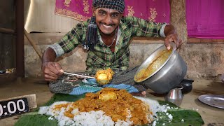 5 Minutes Fast Eating Challenge White rice and Chicken eating sitting on the ground [upl. by Anait]