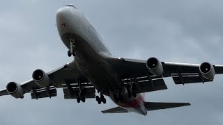 Asiana Airlines freighter 747 landing at Brussels from New York JFK 🇺🇸 [upl. by Mariellen151]