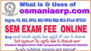 OSMANIA UNIVERSITY PG ONLINE EXAM FEE PAYMENT PROCESS UG BED MCA MBA MEd SEMESTER FEE PAYMENT [upl. by Laenej680]