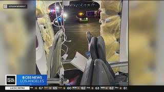 Alaska Airlines flight makes emergency landing after panel blows out midair [upl. by Annekahs207]