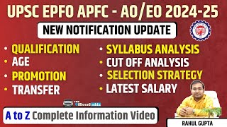 UPSC APFC AOEO A to Z Complete NOTIFICATION Information [upl. by Stouffer]