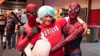 SpideyPool at Armageddon Auckland 2016  Day 1 [upl. by Rodavlas66]