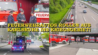 FEUERWEHRAUTOS FÜR DAS KRIEGSGEBIET Hilfskonvoi der Feuerwehren für Ukraine   Pressekonferenz [upl. by Htenaj430]