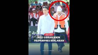 AKSI WAPRES GIBRAN Paspampres Sampai Berlarian Tibatiba Turun Panggung Saat Apel Baznaz [upl. by Pappas368]