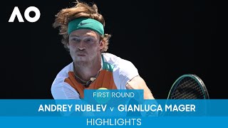 Andrey Rublev v Gianluca Mager Highlights 1R  Australian Open 2022 [upl. by Wilfreda]