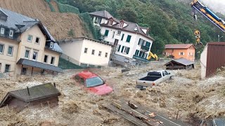 Сhaos in Switzerland Floods and landslides destroyed roads and houses in Brienz Europe is shocked [upl. by Nnylirak516]