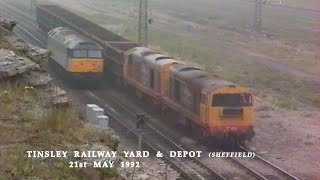 BR in the 1990s Tinsley Railway Yard Sheffield and Depot on 21st May 1992 [upl. by Akiehsal138]