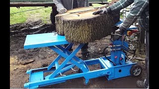 Holzspalter 325 kg Hubtisch Eigenbau für rückenschonendes Arbeiten [upl. by Foscalina915]