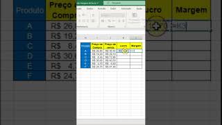 Como Calcular Margem de Lucro no Excel [upl. by Aicenra]