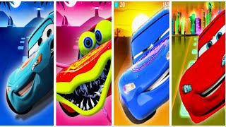 🟡🚗Lightning McQueen Eater🆚Cars Mater🆚Monster McQueen chasing baby cat🆚Tiles hop EDM Rush🚗🟡 [upl. by Olivann]